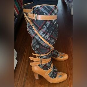 Vivienne Westwood Plaid Heeled Boots size 10
